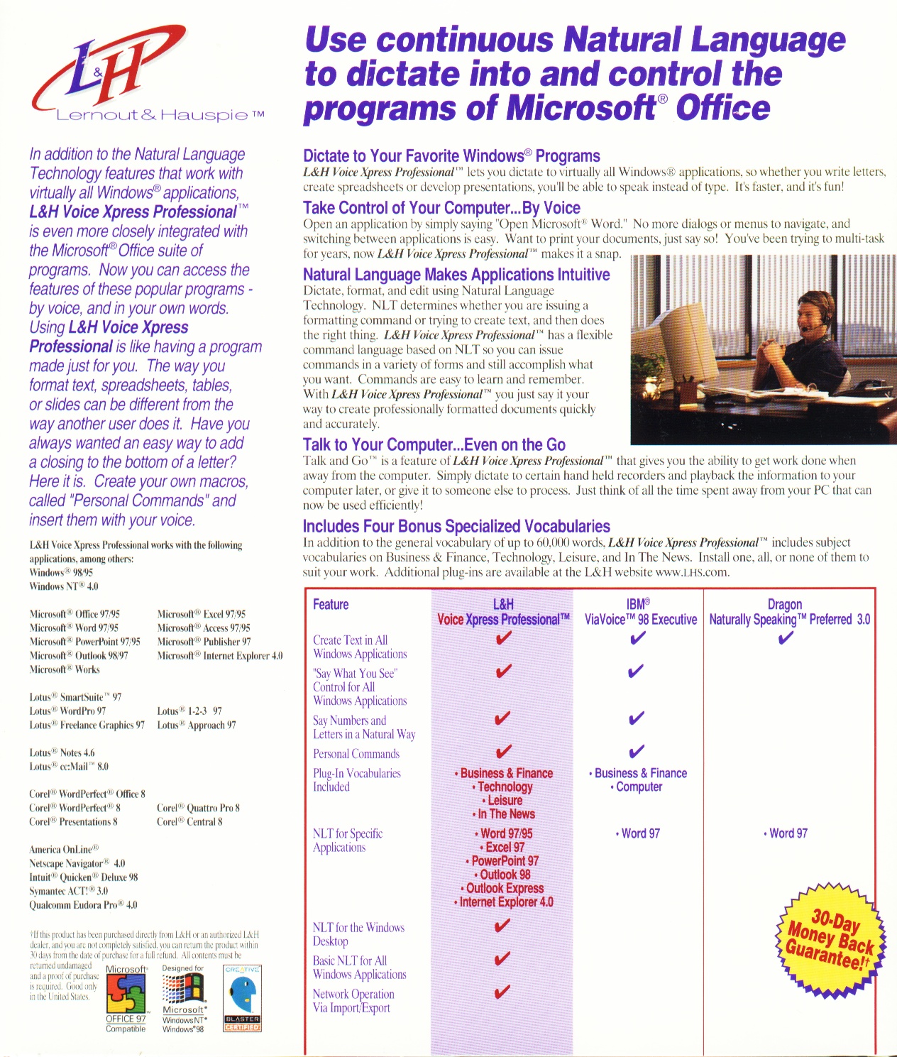 Voice Express Professional Back Side